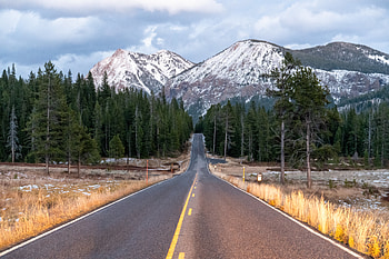 Landscape, Nature, Trees, Mountains, Road, Forest HD wallpaper