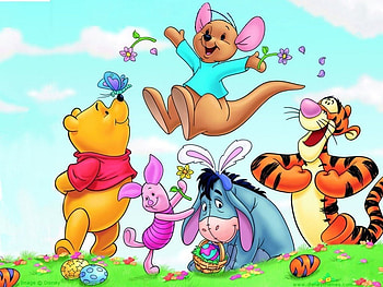 winnie the pooh and friends, cartoon, easter, pooh, friends HD wallpaper