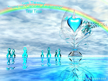 Teal Time, cancer, ovarian cancer, teal ribbon, ovariancancer, ovarian HD wallpaper