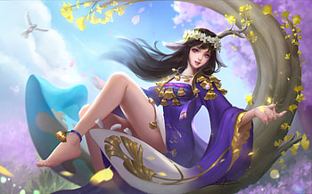 Asian Girl Sitting On Tree Wood, artist, artwork, artstation HD wallpaper