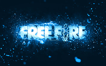 Garena Fire blue logo, , blue neon lights, creative, blue abstract background, Garena Fire logo, online games, Fire logo, Garena Fire HD wallpaper