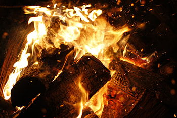 Fire, Bonfire, Coals, Flame, Sparks, Miscellanea, Miscellaneous, Firewood HD wallpaper