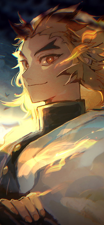 Kyojuro Rengoku Flame Pillar – Demon Slayer Vibes, Kyojuro Rengoku, Anime, Demon Slayer: Kimetsu no Yaiba HD phone wallpaper