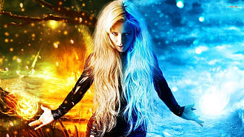 ... woman out of fire and ice walldevil ... HD wallpaper