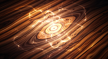 Starlit Wood Rings —, Spiral, Glow, Abstract HD wallpaper
