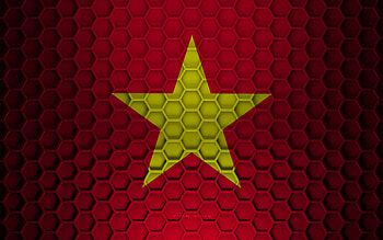 Vietnam flag, 3d hexagons texture, Vietnam, 3d texture, Vietnam 3d flag, metal texture, flag of Vietnam HD wallpaper