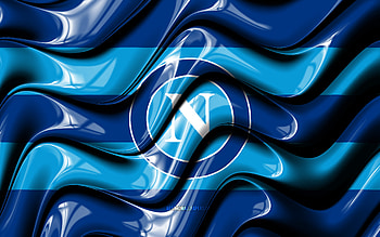 Napoli flag, , white and black 3D waves, Serie A, italian football club, SSC Napoli, football, Napoli logo, soccer, Napoli FC HD wallpaper