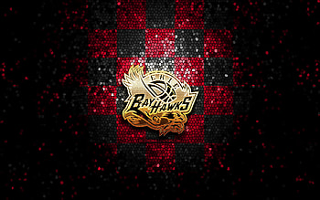 Erie BayHawks, glitter logo, NBA G League, purple black checkered background, basketball, american basketball team, Erie BayHawks logo, mosaic art HD wallpaper