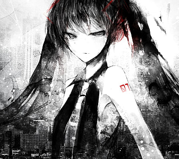 Anime, Vocaloid, Hatsune Miku, Dark HD wallpaper