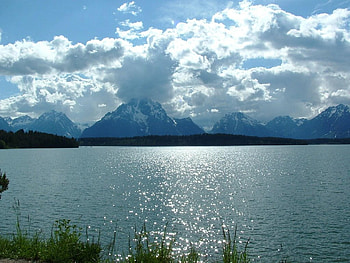 Lake at sun, sky, nature, water, lake, cloud HD wallpaper