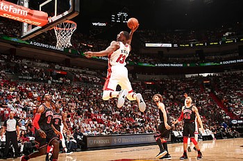 Miami Heat Sky Slam — NBA Dunk, NBA, Basketball, Miami Heat, Dunk HD wallpaper