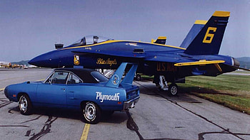 Muscle Machines, military, blue angels, aircraft, plymouth, cars, navy, roadrunner HD wallpaper