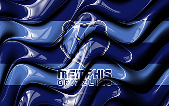 Memphis Grizzlies flag, , blue 3D waves, NBA, american basketball team, Memphis Grizzlies logo, basketball, Memphis Grizzlies HD wallpaper