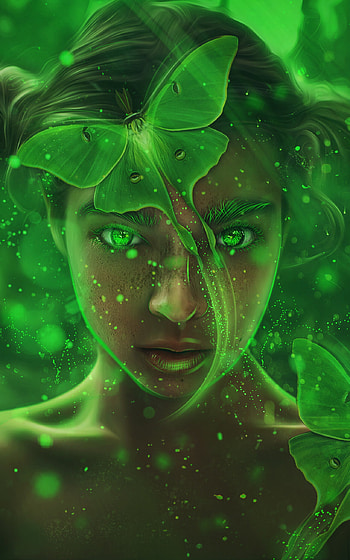Fantasy girl art, Enchanting forests, Magical aura, Mystical charm HD phone wallpaper