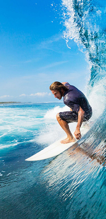 Surfing sensation, Ocean conqueror, Riding the waves, Surfing icon HD phone wallpaper