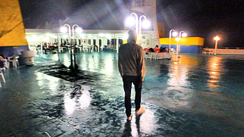 Kriti 2, night, ferry, outdoor, crete, ferry boat, ferries, lights, deck HD wallpaper