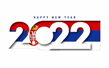 Happy New Year 2022 Serbia, white background, Serbia 2022, Serbia 2022 New Year, 2022 concepts, Serbia, Flag of Serbia HD wallpaper