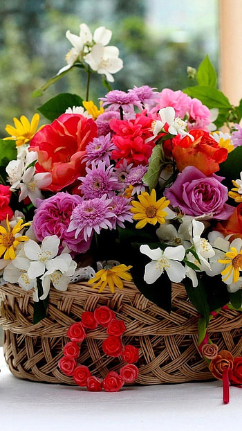 Flowers , Flowers Basket HD phone wallpaper