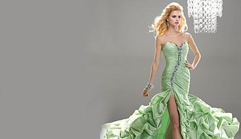 high fashion, catwalk, fashion model, dress, green HD wallpaper