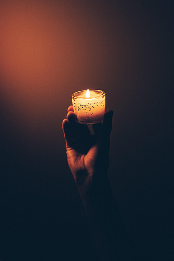 Fire, Dark, Hand, Candle HD phone wallpaper