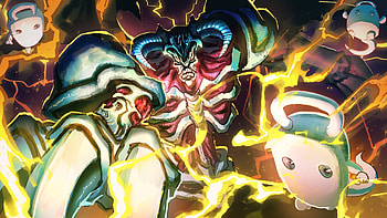 Anime : Yu-Gi-Oh! White Duston & Summoned Skull Battle Scene, Anime, Yu-Gi-Oh! HD wallpaper