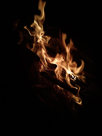 Fire, Bonfire, Dark, Flame, To Burn, Burn HD phone wallpaper