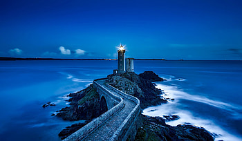 Lighthouse France, blue, sea, lighthouse, france HD wallpaper