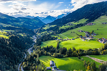 Nature, Trees, Mountains, Village, Dahl, Distance, Valley HD wallpaper
