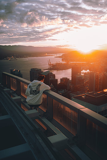 Cities, Sunset, City, Seclusion, Privacy, Human, Person, Loneliness HD phone wallpaper
