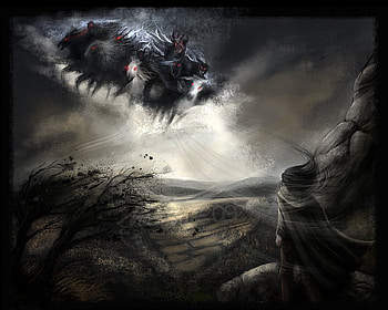 Horses, evil, fantasy, dark HD wallpaper