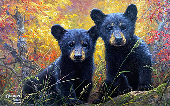 Best Buds, artwork, bears, painting, pups HD wallpaper