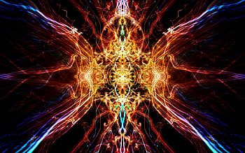 Abstract, Reflection, Shine, Light, Symmetry, Kaleidoscope HD wallpaper