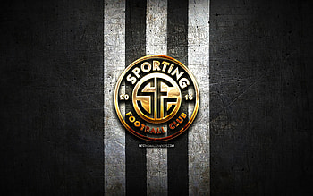 Sporting San Jose FC, golden logo, Liga FPD, black metal background, football, Costa Rican football club, Sporting San Jose logo, soccer, Costa Rica Primera Division, FC Sporting San Jose HD wallpaper