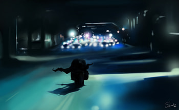 The Dark Knight And The Cops, batman, artist, artwork, deviantart, digital-art HD wallpaper