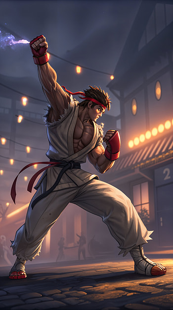 Epic Street Fighter : Ryu's Dynamic Battle Pose, Anime HD phone wallpaper