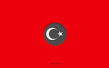 Turkey national football team, red background, football team, emblem, UEFA, Turkey, football, Turkey national football team logo, Europe HD wallpaper