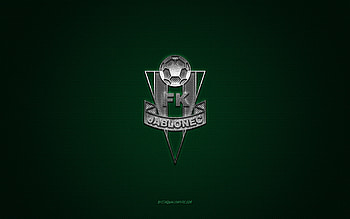 FK Jablonec, Czech football club, green logo, green carbon fiber background, Czech First League, football, Jablonec nad Nisou, Czech Republic, FK Jablonec logo HD wallpaper