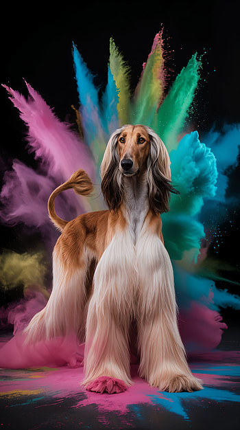 Afghan Hound: Colorburst , dog HD phone wallpaper