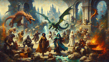 Epic Dungeons & Dragons Fantasy Battle, Dungeons & Dragons, fantasy, dragon, warrior, magic, fantasy warrior HD wallpaper