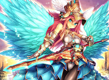 Anime warrior, wings, girl, anime, swords HD wallpaper