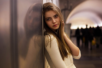 Russian Women Touching Hair White Clothing , girls, model HD wallpaper