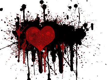 Heart Giving Out, burst, black, abstract, red, heart, splat HD wallpaper