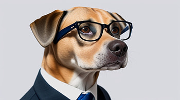 A handsom dog with glasses, AI Art, cute, suit, glasses, Animal, dog HD wallpaper