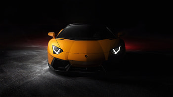 Yellow Lamborghini Aventador HD wallpaper