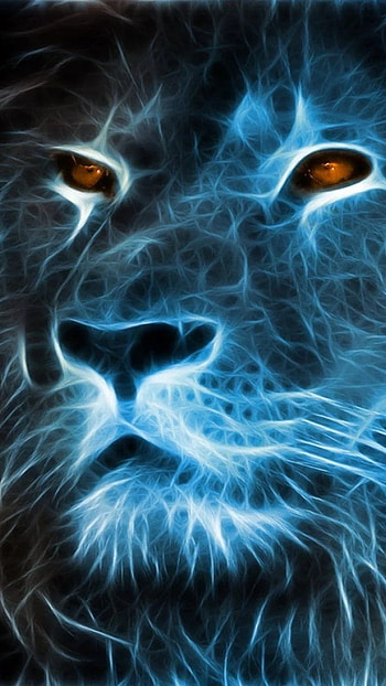 Blue Lion, Lion Face HD phone wallpaper
