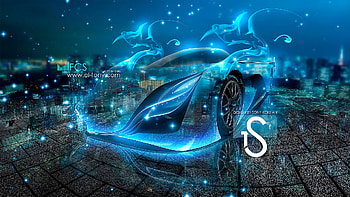 Mazda-Furai-Fantasy-Blue-Fire-Crystal-Car-2013-- -design-by-Tony-Kokhan-[www.el-tony.com] HD wallpaper