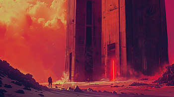 Sci-Fi Astronaut and Monolith -, Sci Fi, building, astronaut, alien landscape, futuristic architecture HD wallpaper
