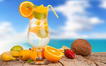 Cocktail, fruit, summer, vara, exotic HD wallpaper
