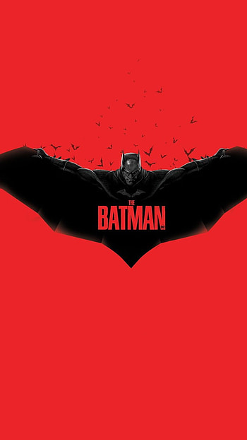 The Batman Posters 2022, Minimal Batman, Red Background HD phone wallpaper