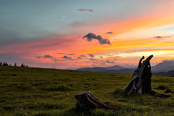 Landscape, sunset, horizon, nature HD wallpaper